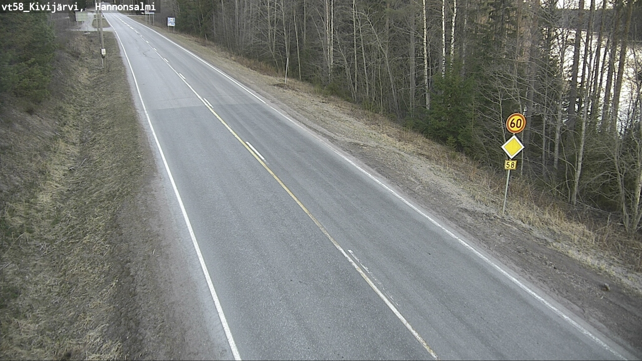 Weather Camera Image Road 58 Kivijärvi, Hannonsalmi, Kivijärvi, Keski-Suomi