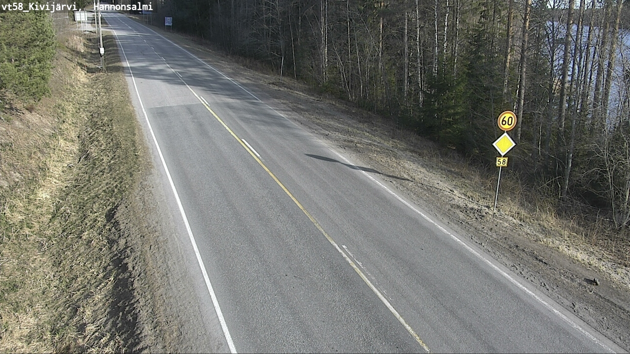 Weather Camera Image Road 58 Kivijärvi, Hannonsalmi, Kivijärvi, Keski-Suomi