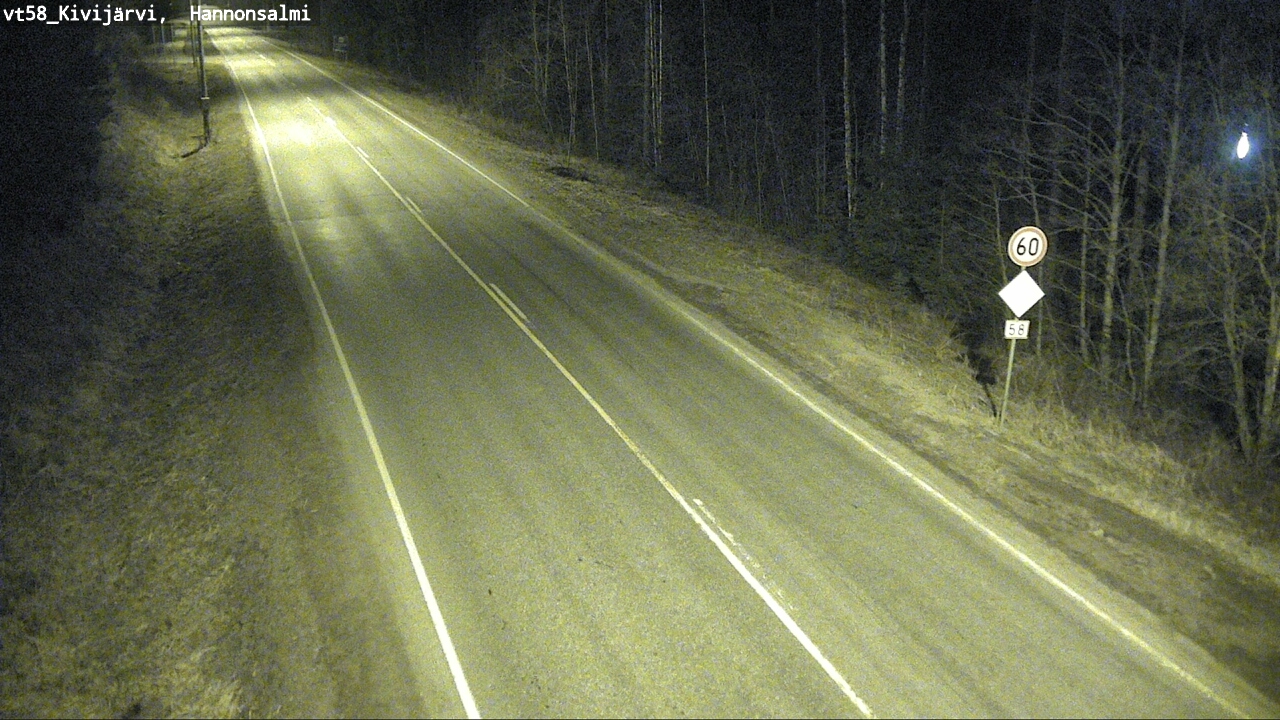 Weather Camera Image Road 58 Kivijärvi, Hannonsalmi, Kivijärvi, Keski-Suomi