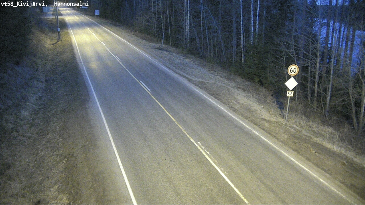 Weather Camera Image Road 58 Kivijärvi, Hannonsalmi, Kivijärvi, Keski-Suomi