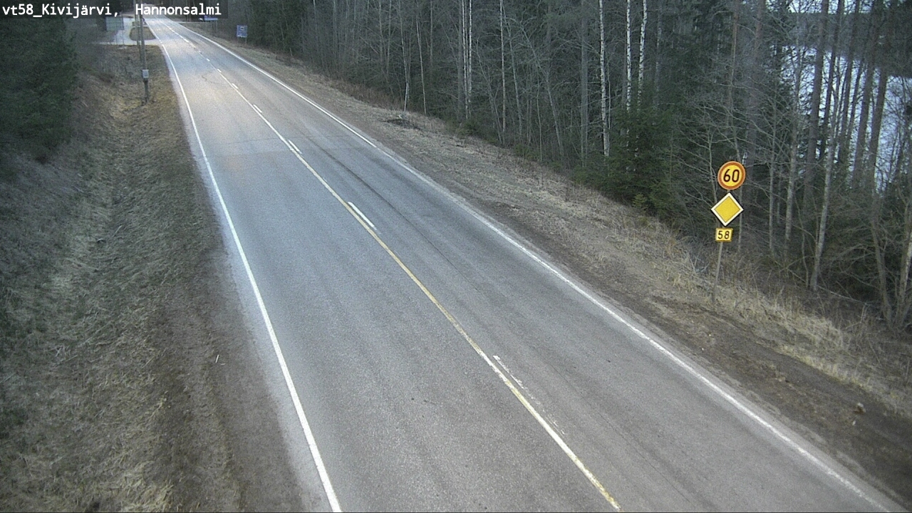 Weather Camera Image Road 58 Kivijärvi, Hannonsalmi, Kivijärvi, Keski-Suomi