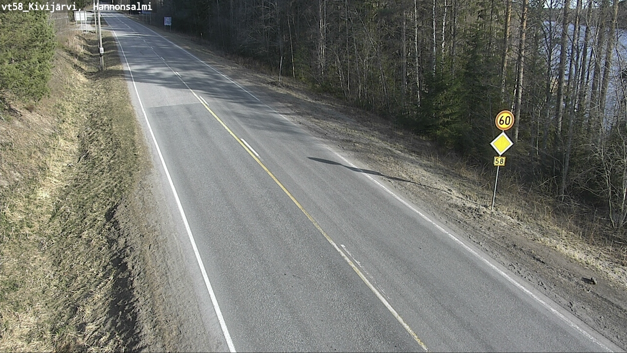Weather Camera Image Road 58 Kivijärvi, Hannonsalmi, Kivijärvi, Keski-Suomi