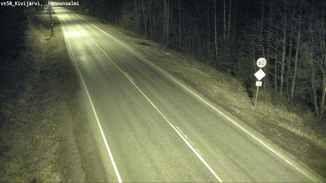 Weather Camera Image Road 58 Kivijärvi, Hannonsalmi, Kivijärvi, Keski-Suomi
