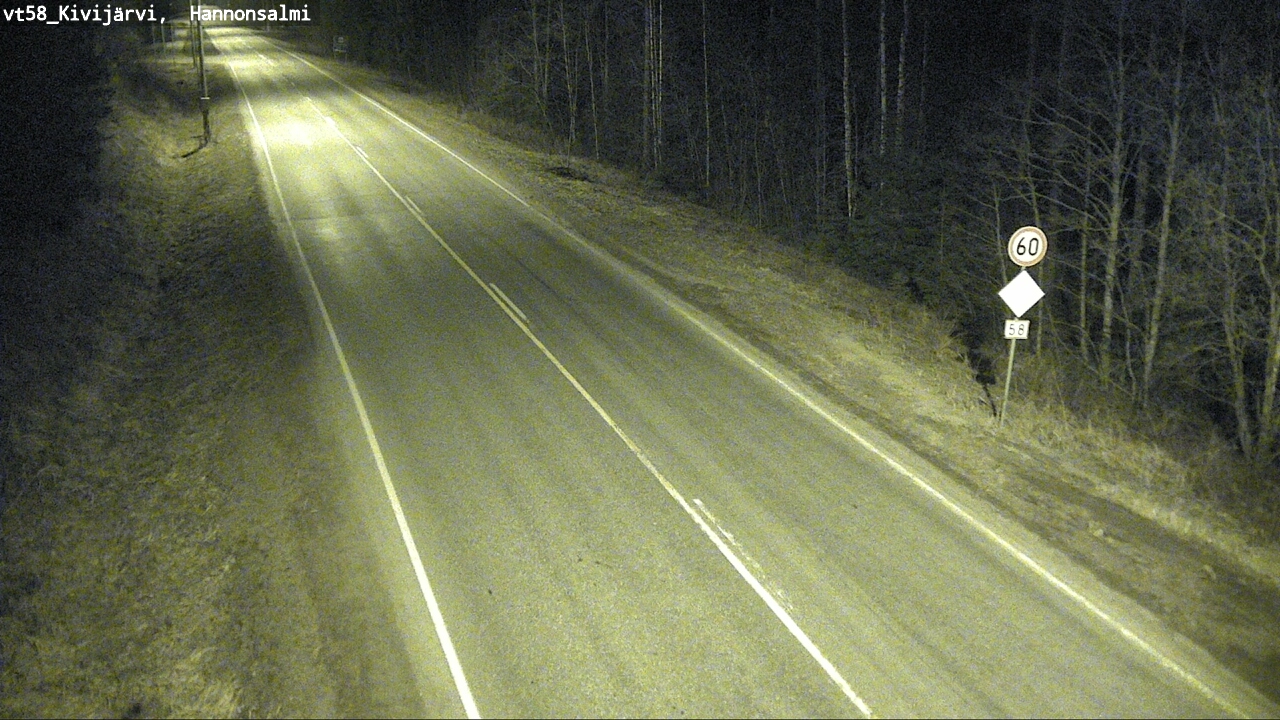 Weather Camera Image Road 58 Kivijärvi, Hannonsalmi, Kivijärvi, Keski-Suomi