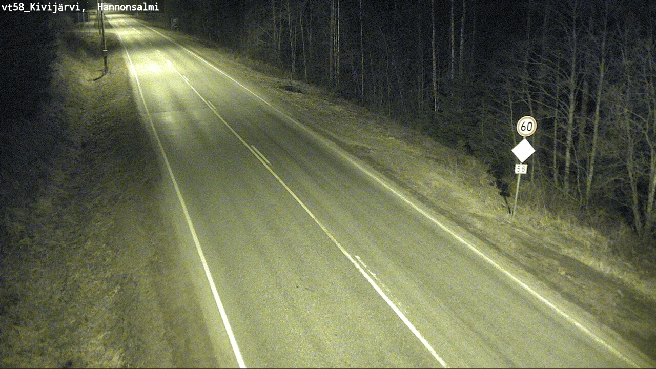 Weather Camera Image Road 58 Kivijärvi, Hannonsalmi, Kivijärvi, Keski-Suomi