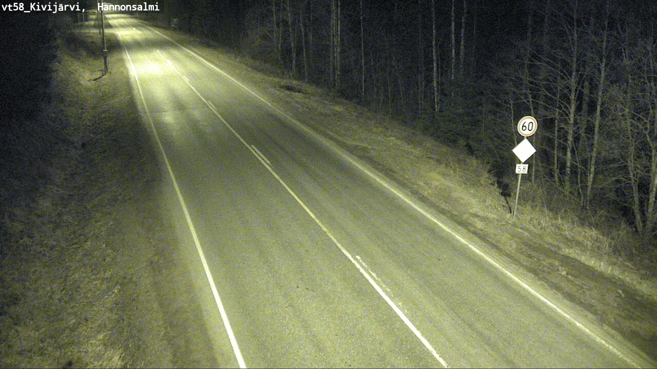 Weather Camera Image Road 58 Kivijärvi, Hannonsalmi, Kivijärvi, Keski-Suomi