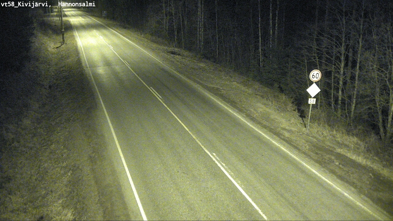 Weather Camera Image Road 58 Kivijärvi, Hannonsalmi, Kivijärvi, Keski-Suomi