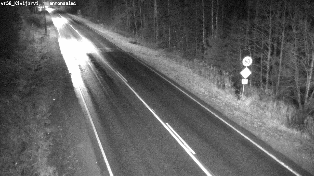 Weather Camera Image Road 58 Kivijärvi, Hannonsalmi, Kivijärvi, Keski-Suomi
