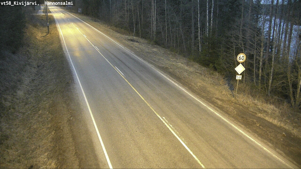Weather Camera Image Road 58 Kivijärvi, Hannonsalmi, Kivijärvi, Keski-Suomi
