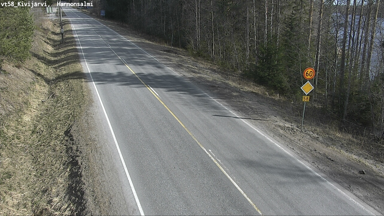Weather Camera Image Road 58 Kivijärvi, Hannonsalmi, Kivijärvi, Keski-Suomi