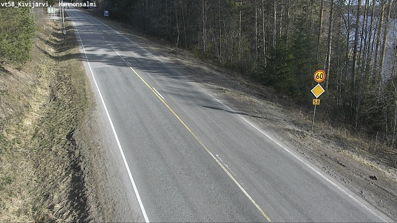 Weather Camera Image Road 58 Kivijärvi, Hannonsalmi, Kivijärvi, Keski-Suomi