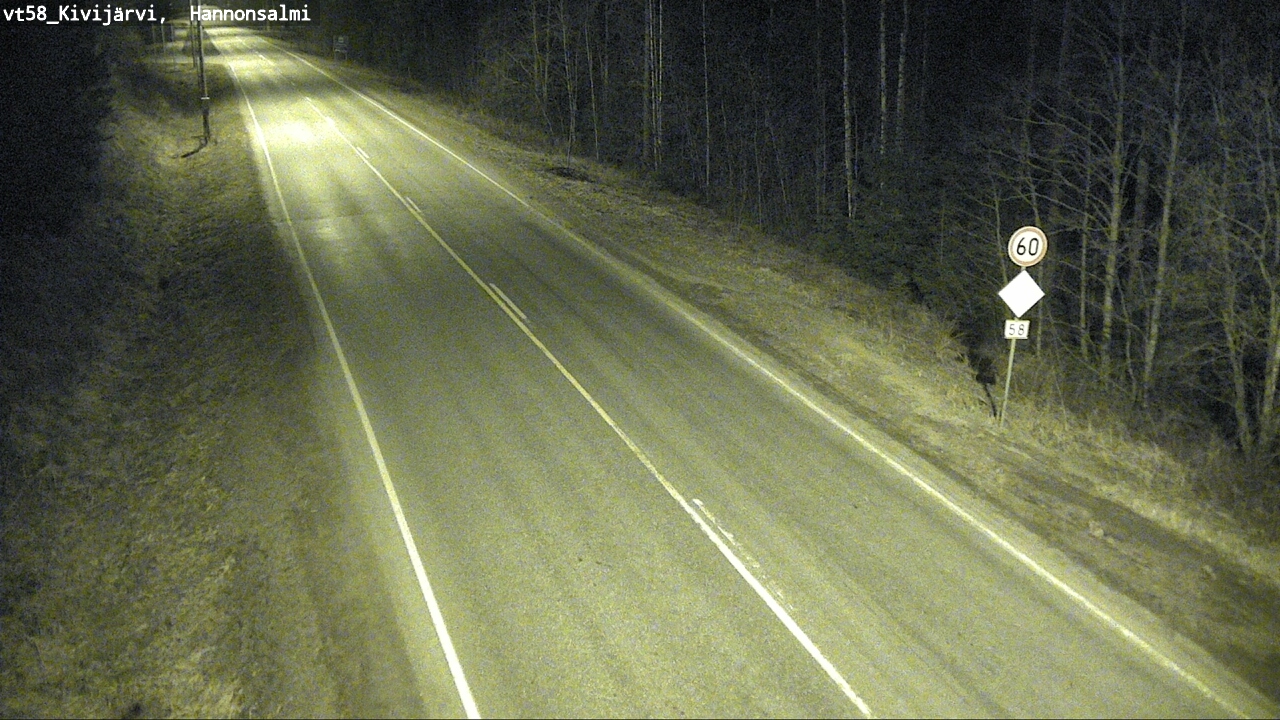Weather Camera Image Road 58 Kivijärvi, Hannonsalmi, Kivijärvi, Keski-Suomi