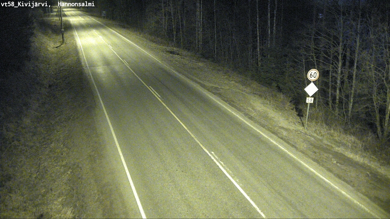 Weather Camera Image Road 58 Kivijärvi, Hannonsalmi, Kivijärvi, Keski-Suomi