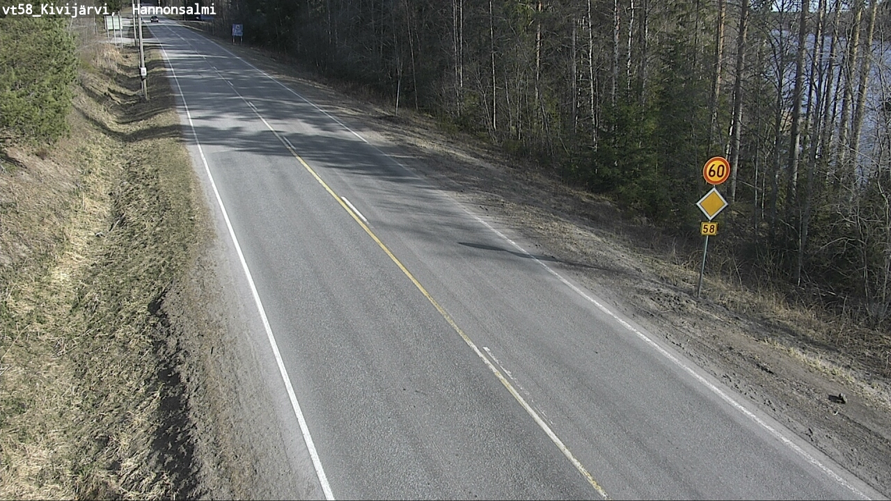 Weather Camera Image Road 58 Kivijärvi, Hannonsalmi, Kivijärvi, Keski-Suomi