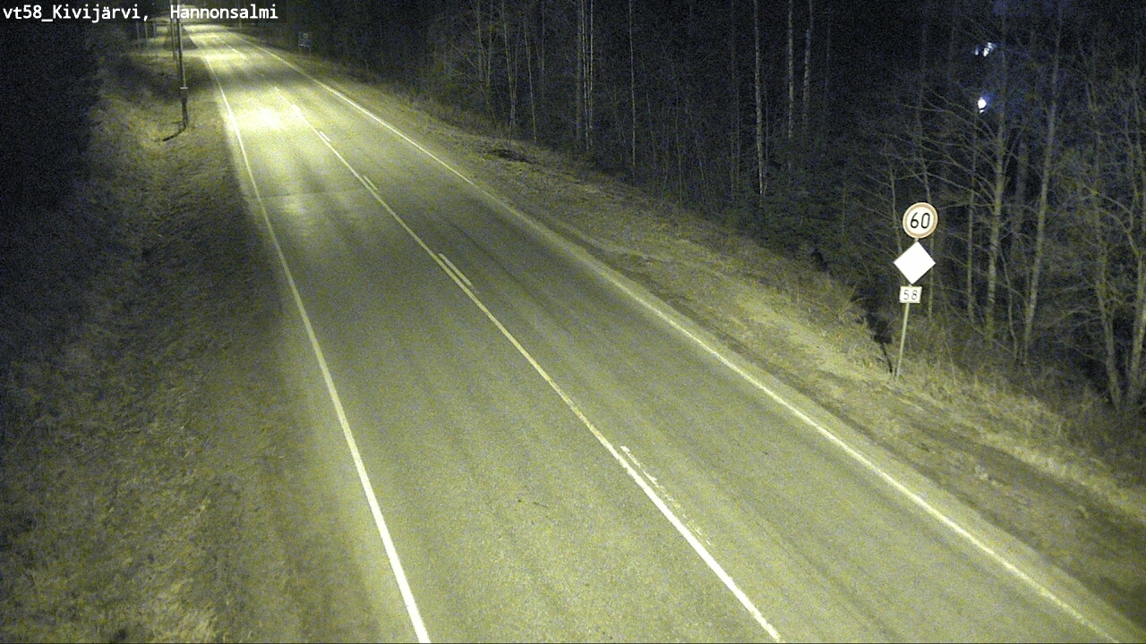 Weather Camera Image Road 58 Kivijärvi, Hannonsalmi, Kivijärvi, Keski-Suomi