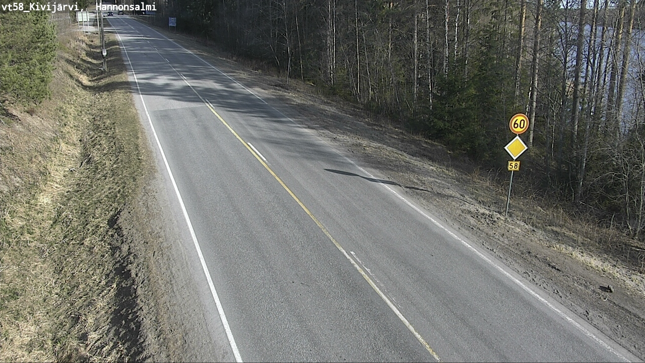 Weather Camera Image Road 58 Kivijärvi, Hannonsalmi, Kivijärvi, Keski-Suomi