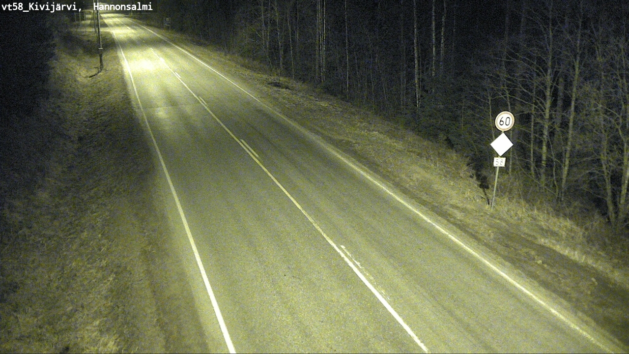 Weather Camera Image Road 58 Kivijärvi, Hannonsalmi, Kivijärvi, Keski-Suomi