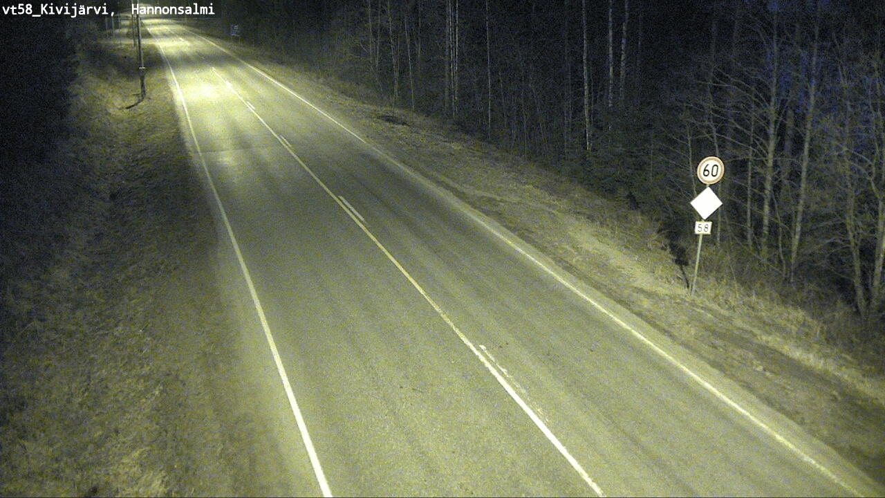Weather Camera Image Road 58 Kivijärvi, Hannonsalmi, Kivijärvi, Keski-Suomi