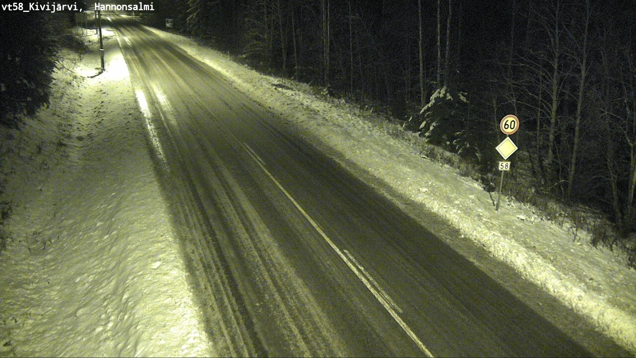 Weather Camera Image Road 58 Kivijärvi, Hannonsalmi, Kivijärvi, Keski-Suomi