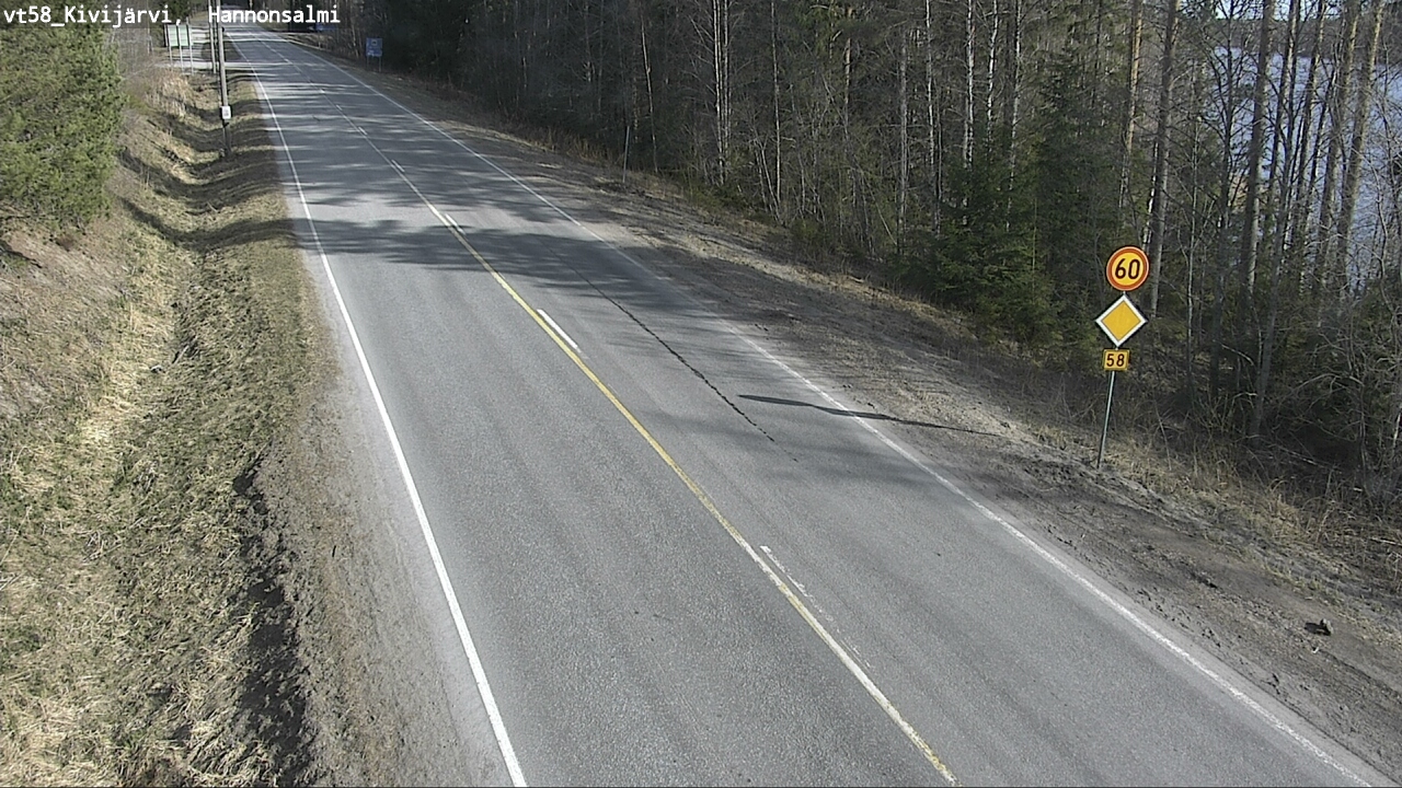 Weather Camera Image Road 58 Kivijärvi, Hannonsalmi, Kivijärvi, Keski-Suomi