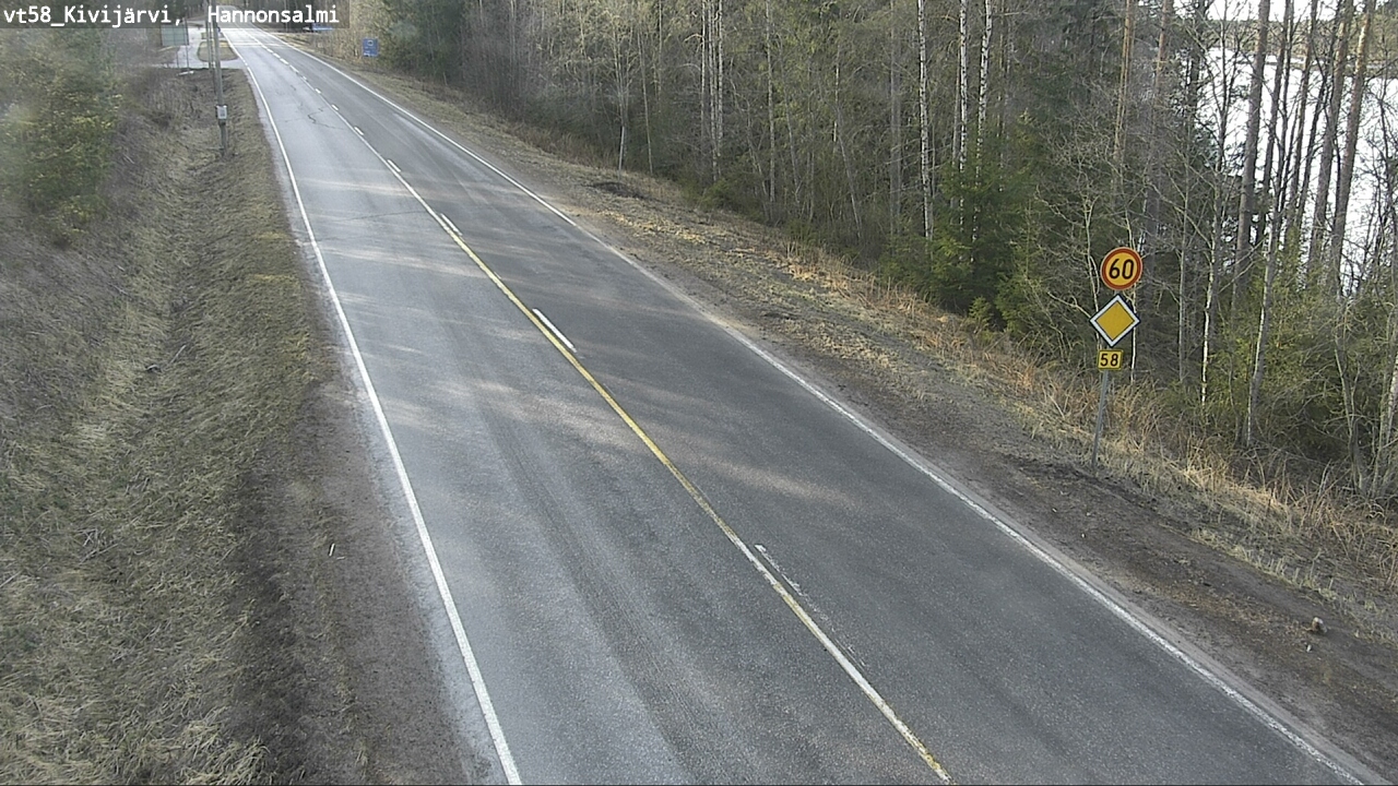 Weather Camera Image Road 58 Kivijärvi, Hannonsalmi, Kivijärvi, Keski-Suomi