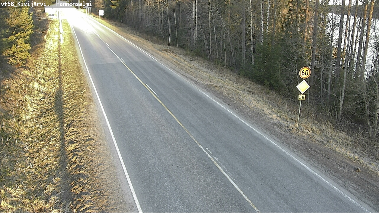 Weather Camera Image Road 58 Kivijärvi, Hannonsalmi, Kivijärvi, Keski-Suomi