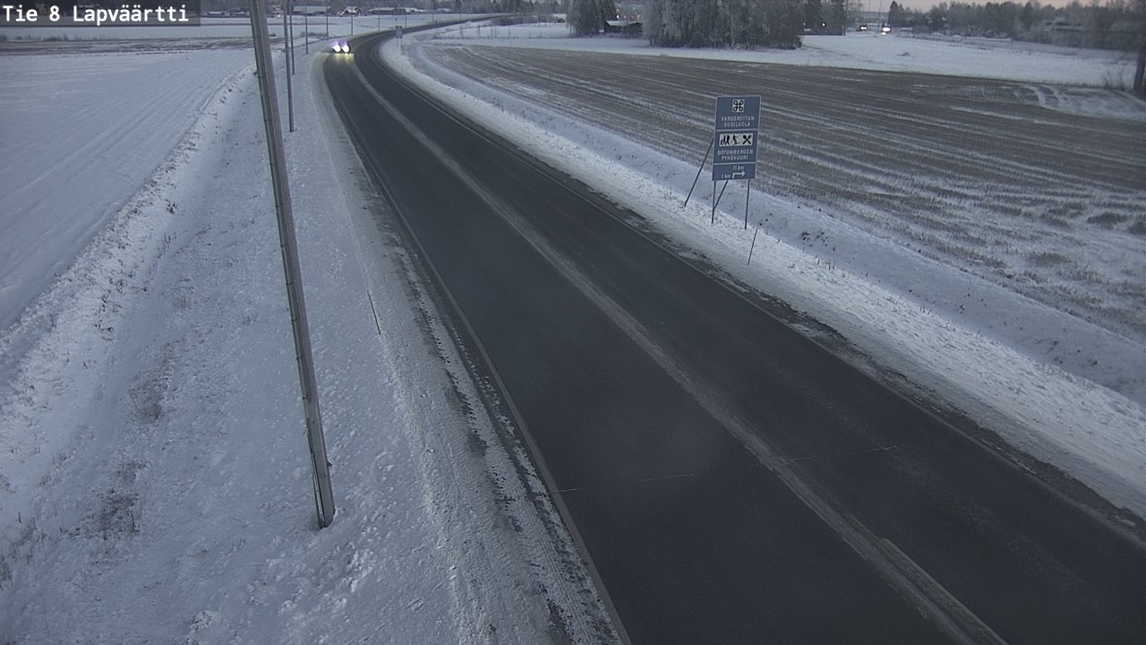 Weather Camera Image Road 8 Kristiinankaupunki, Lapväärtti, Kristiinankaupunki, Pohjanmaa