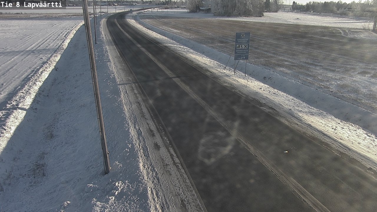 Weather Camera Image Road 8 Kristiinankaupunki, Lapväärtti, Kristiinankaupunki, Pohjanmaa