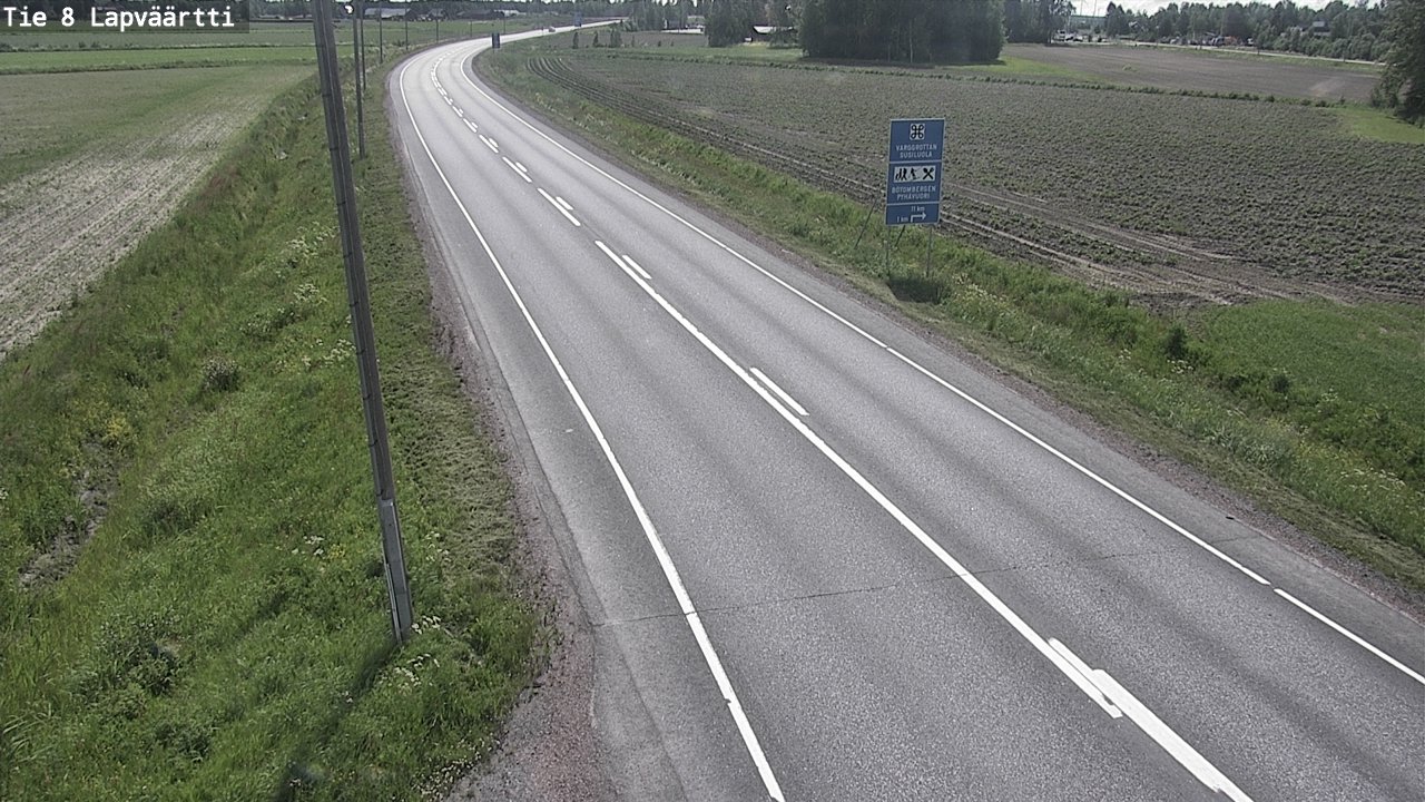 Weather Camera Image Road 8 Kristiinankaupunki, Lapväärtti, Kristiinankaupunki, Pohjanmaa