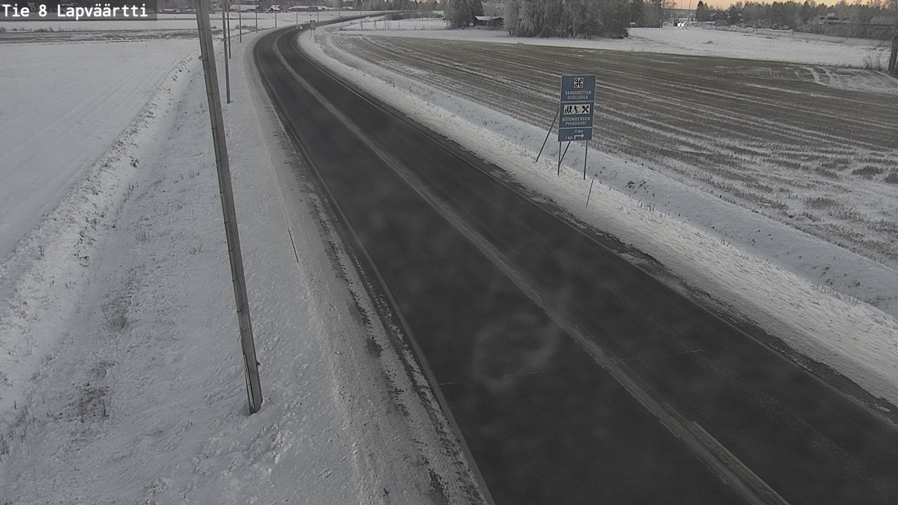Weather Camera Image Road 8 Kristiinankaupunki, Lapväärtti, Kristiinankaupunki, Pohjanmaa