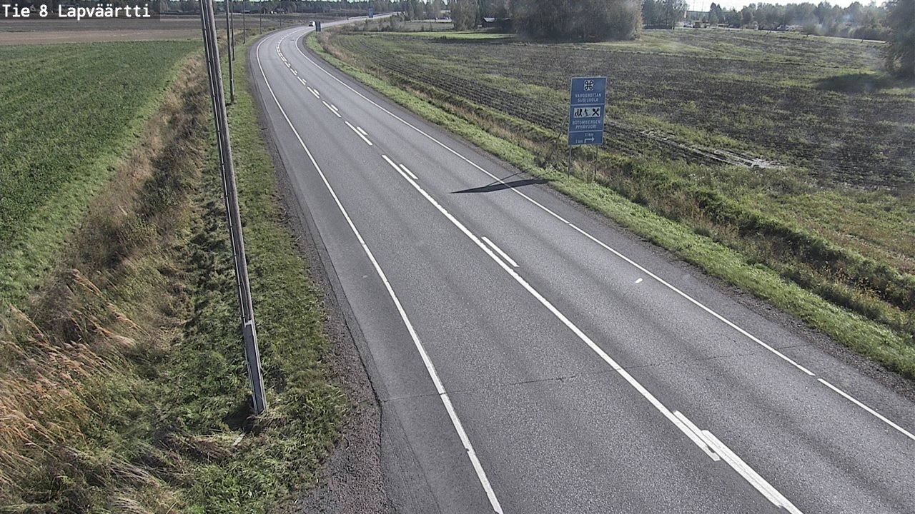 Weather Camera Image Road 8 Kristiinankaupunki, Lapväärtti, Kristiinankaupunki, Pohjanmaa