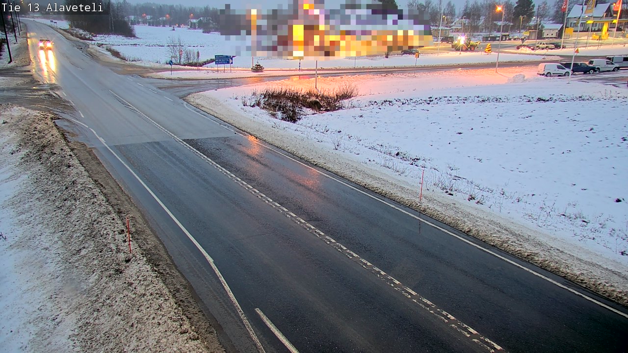 Weather Camera Image Väg 13 Kronoby Nedervetil, Kruunupyy, Pohjanmaa