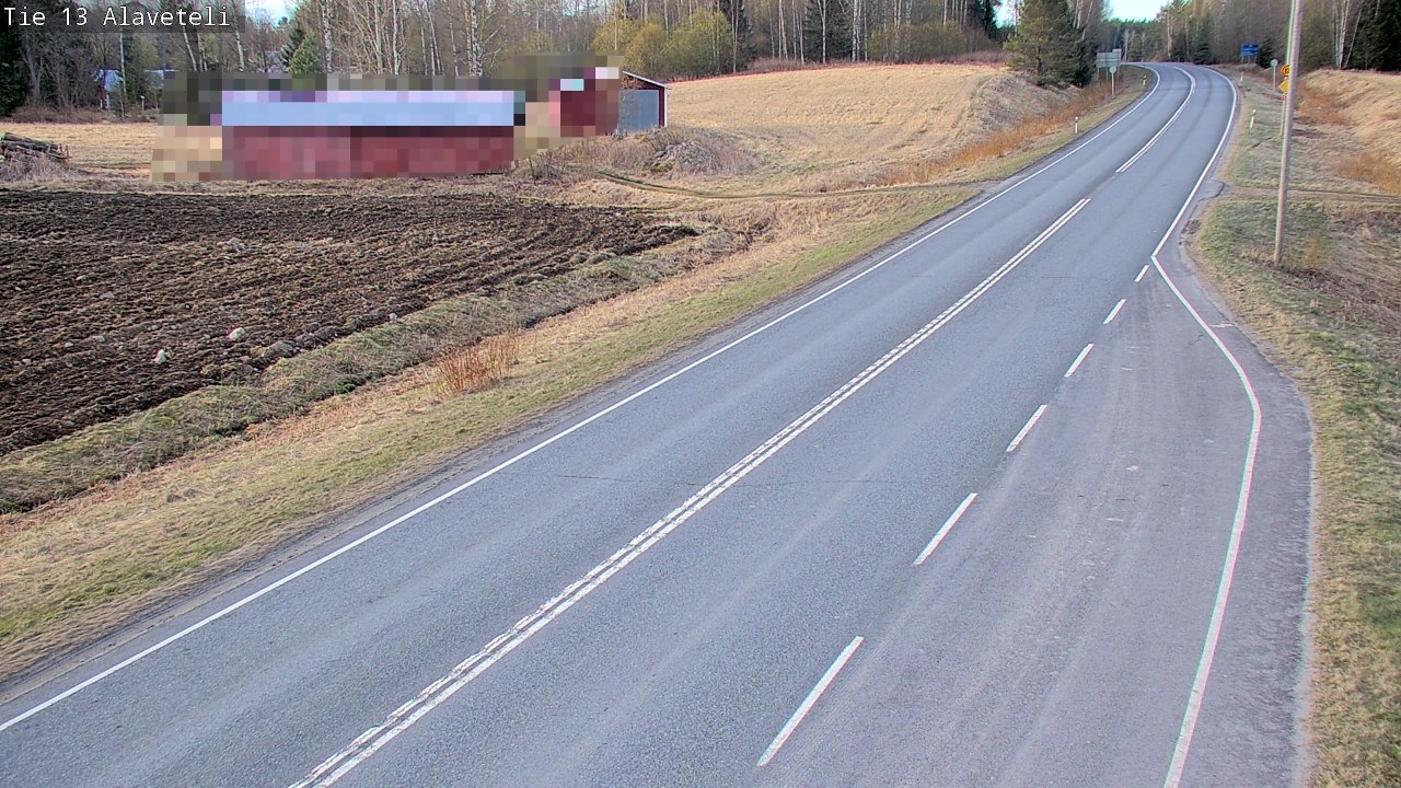 Weather Camera Image Väg 13 Kronoby Nedervetil, Kruunupyy, Pohjanmaa