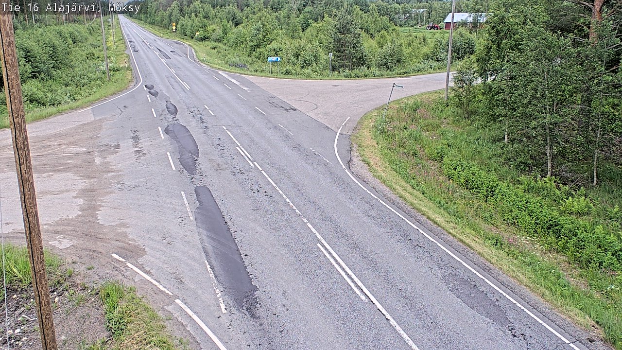 Weather Camera Image Road 16 Alajärvi, Möksy, Alajärvi, Etelä-Pohjanmaa