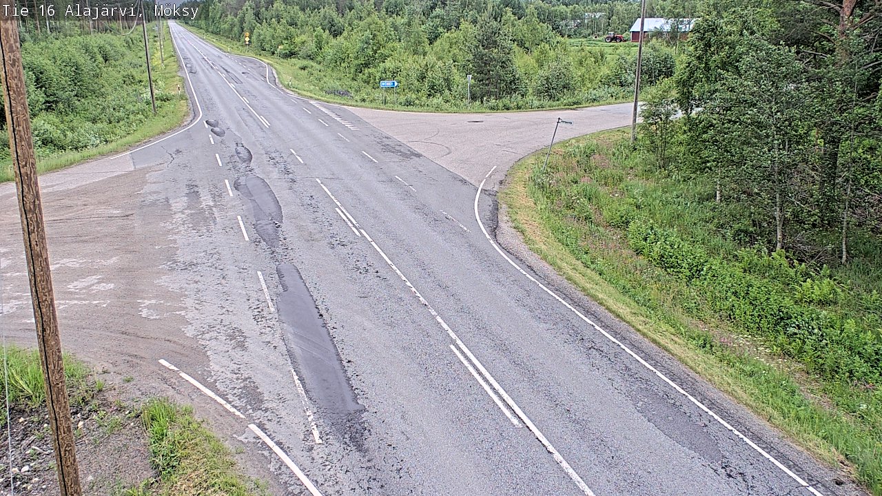 Weather Camera Image Road 16 Alajärvi, Möksy, Alajärvi, Etelä-Pohjanmaa