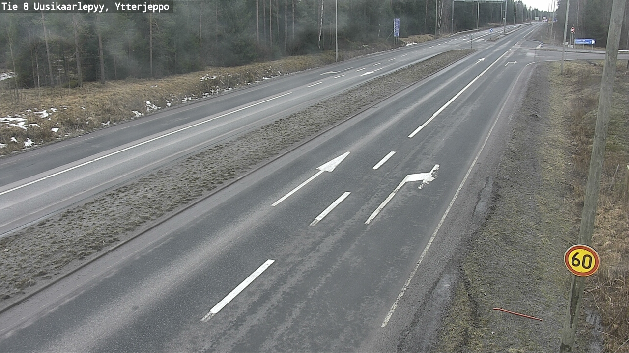 Weather Camera Image Road 8 Uusikaarlepyy, Ytterjeppo, Uusikaarlepyy, Pohjanmaa