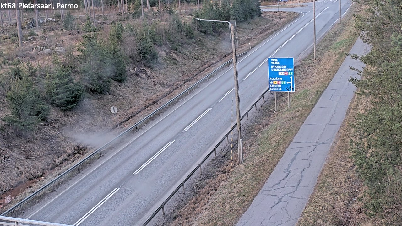 Weather Camera Image Väg 68 Jakobstad, Permo, Pietarsaari, Pohjanmaa
