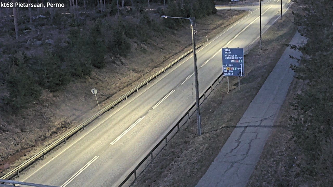 Weather Camera Image Road 68 Pietarsaari, Permo, Pietarsaari, Pohjanmaa