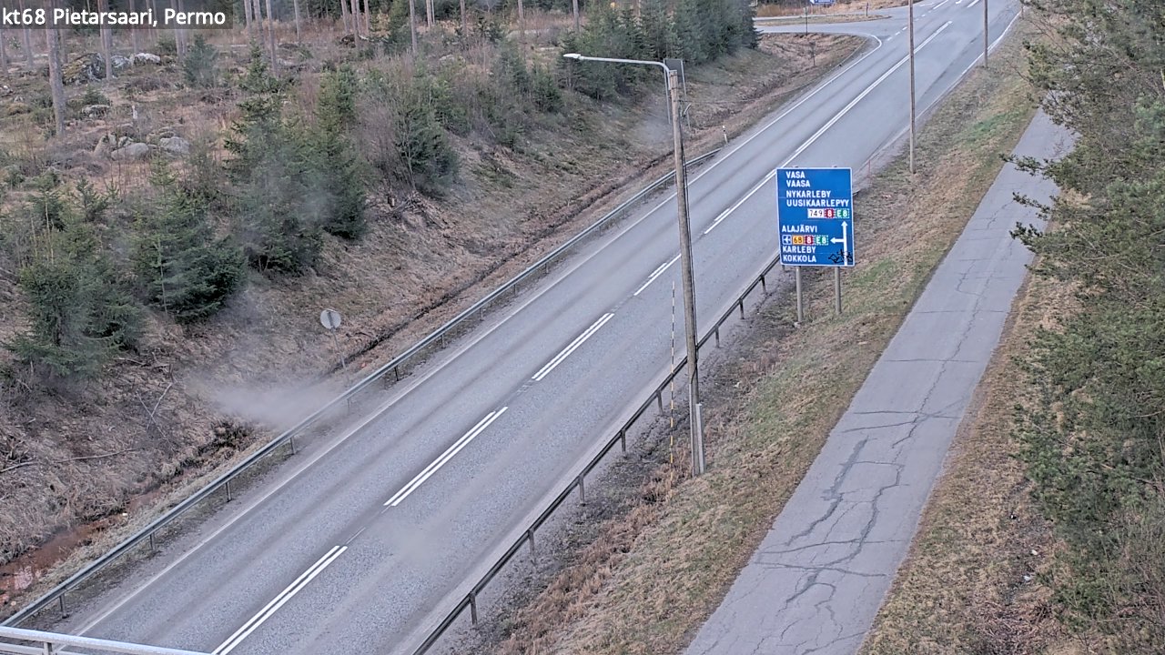 Weather Camera Image Väg 68 Jakobstad, Permo, Pietarsaari, Pohjanmaa