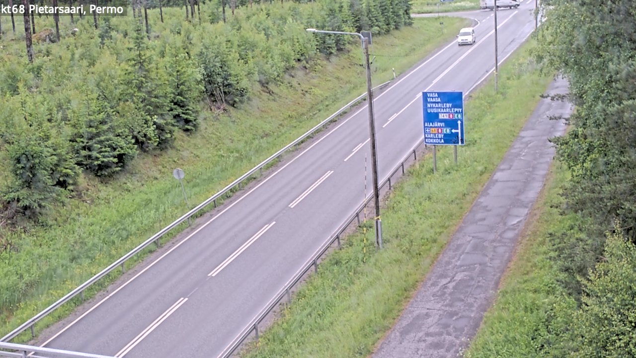Weather Camera Image Väg 68 Jakobstad, Permo, Pietarsaari, Pohjanmaa