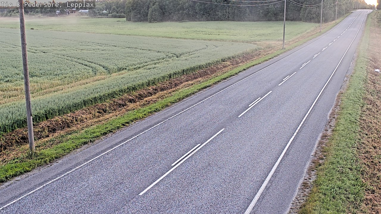 Weather Camera Image Väg 8 Pedersöre, Lepplax, Pedersören kunta, Pohjanmaa