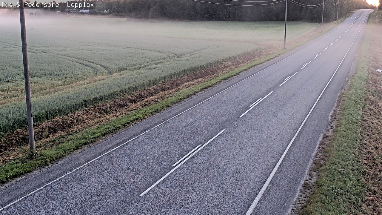 Weather Camera Image Väg 8 Pedersöre, Lepplax, Pedersören kunta, Pohjanmaa