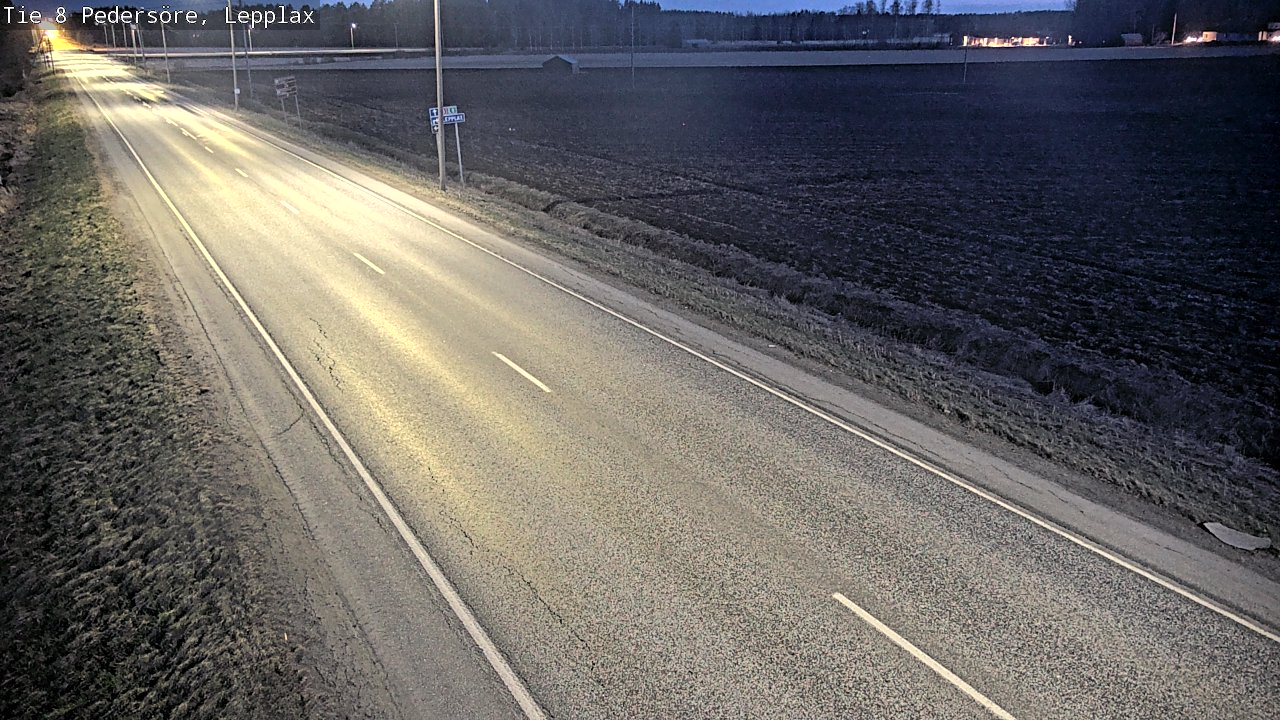 Weather Camera Image Väg 8 Pedersöre, Lepplax, Pedersören kunta, Pohjanmaa
