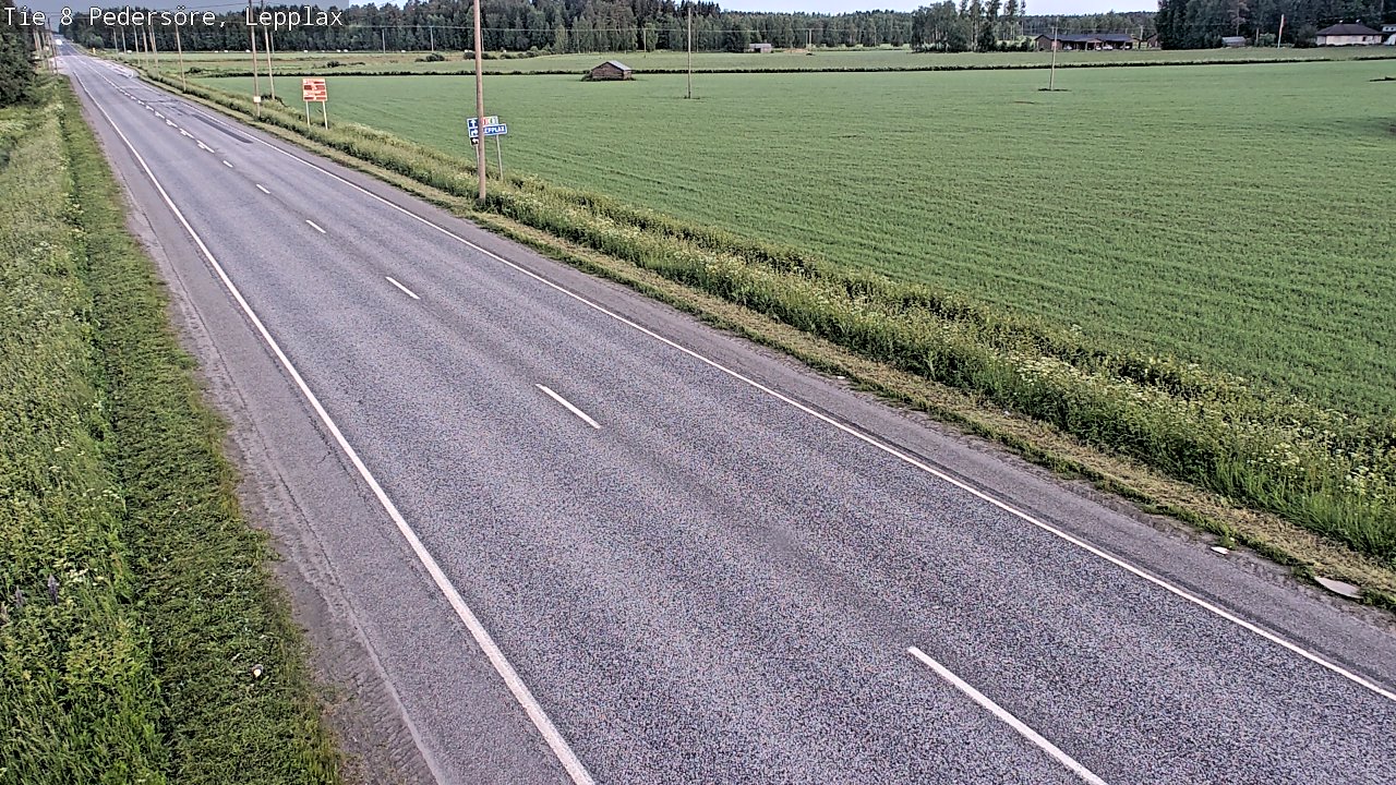 Weather Camera Image Road 8 Pedersöre, Lepplax, Pedersören kunta, Pohjanmaa