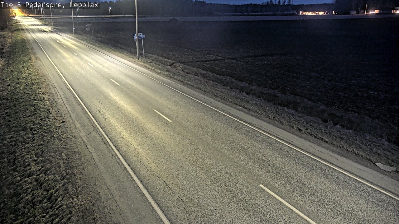 Weather Camera Image Väg 8 Pedersöre, Lepplax, Pedersören kunta, Pohjanmaa