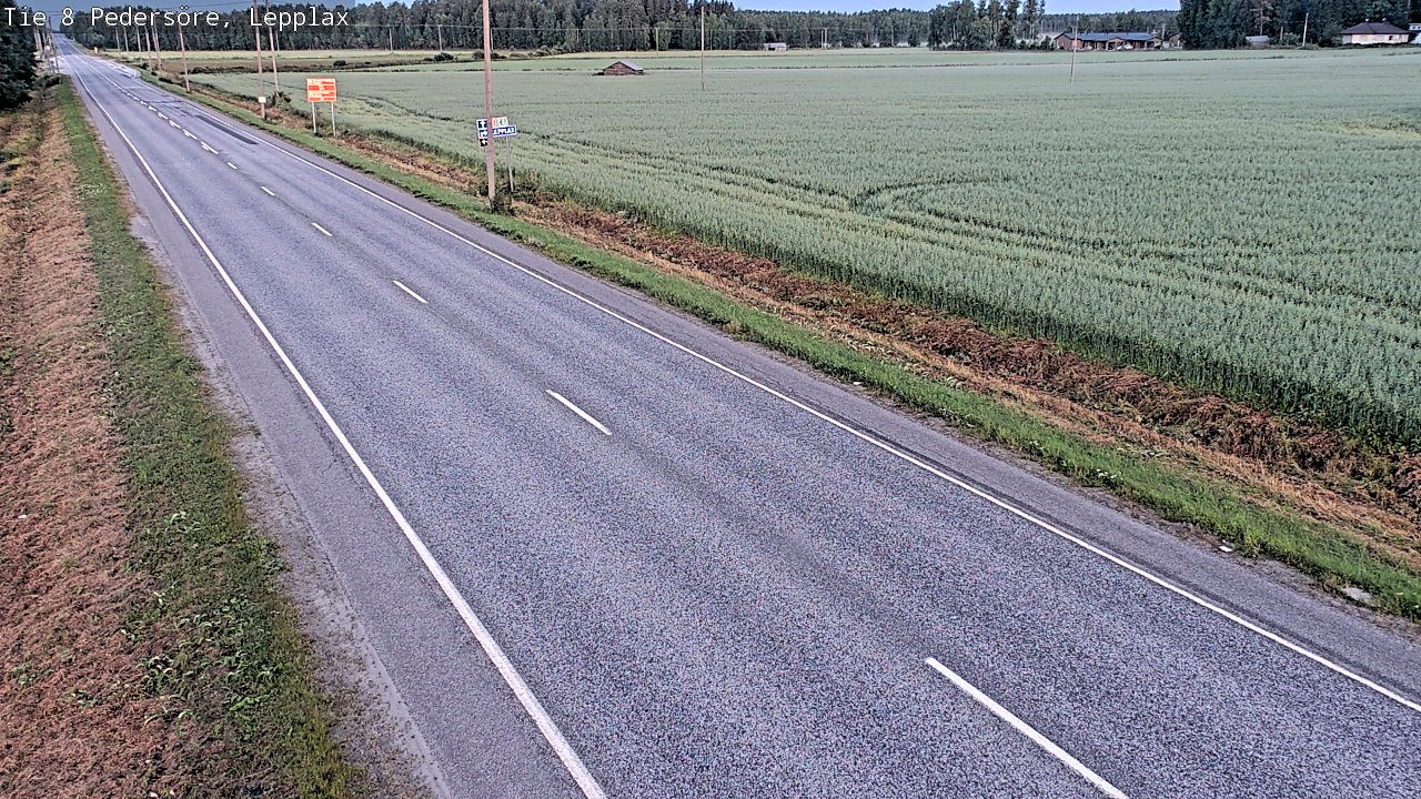 Weather Camera Image Road 8 Pedersöre, Lepplax, Pedersören kunta, Pohjanmaa