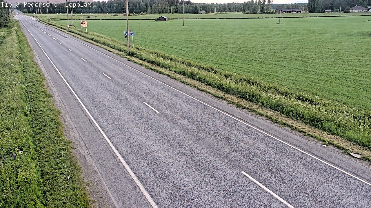 Weather Camera Image Road 8 Pedersöre, Lepplax, Pedersören kunta, Pohjanmaa