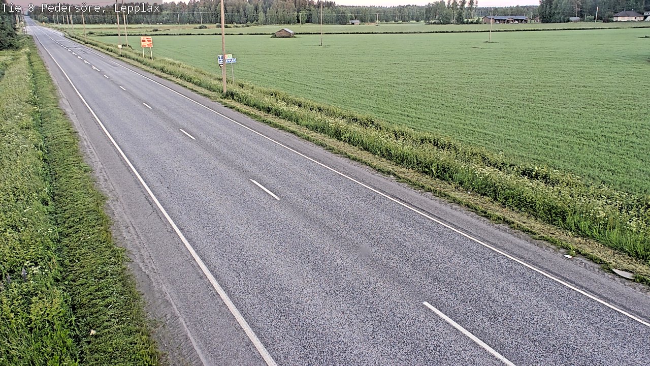 Weather Camera Image Road 8 Pedersöre, Lepplax, Pedersören kunta, Pohjanmaa