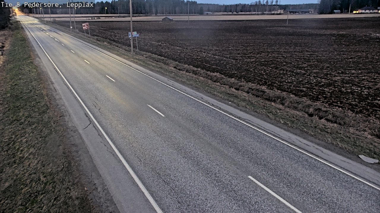 Weather Camera Image Väg 8 Pedersöre, Lepplax, Pedersören kunta, Pohjanmaa