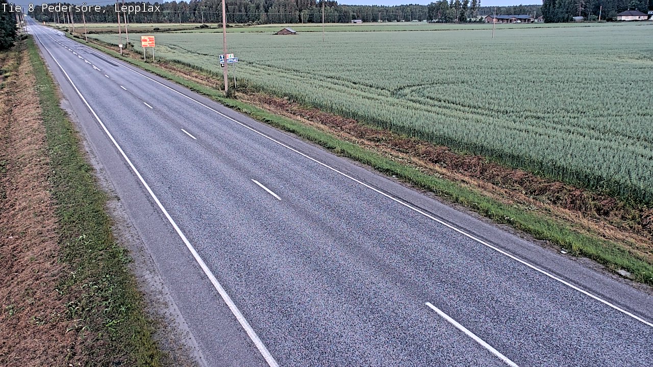 Weather Camera Image Road 8 Pedersöre, Lepplax, Pedersören kunta, Pohjanmaa